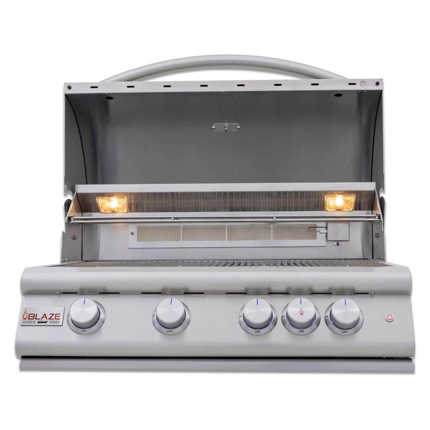GRILLDEN™ blaze premium lte marine grade 32 inch built in gas grill w lift assist hood rear infrared burner