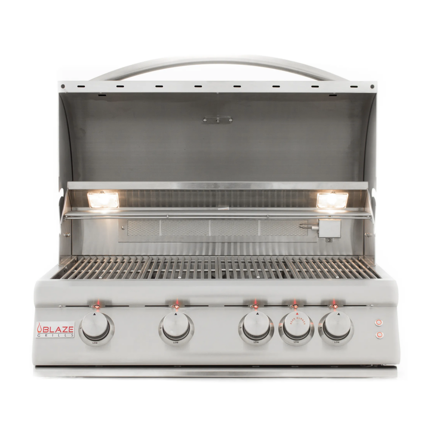 GRILLDEN™ blaze 32 inch 4 burner lte built in gas grill with rear burner and built in lighting system