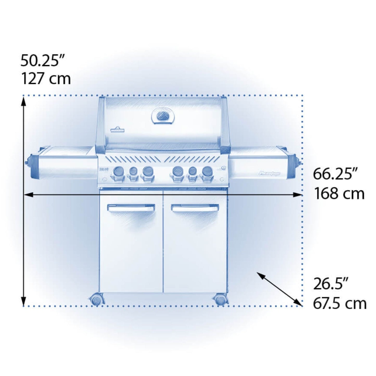 GRILLDEN™ napoleon prestige® 500 rsib black freestanding gas grill w infrared side and rear burners