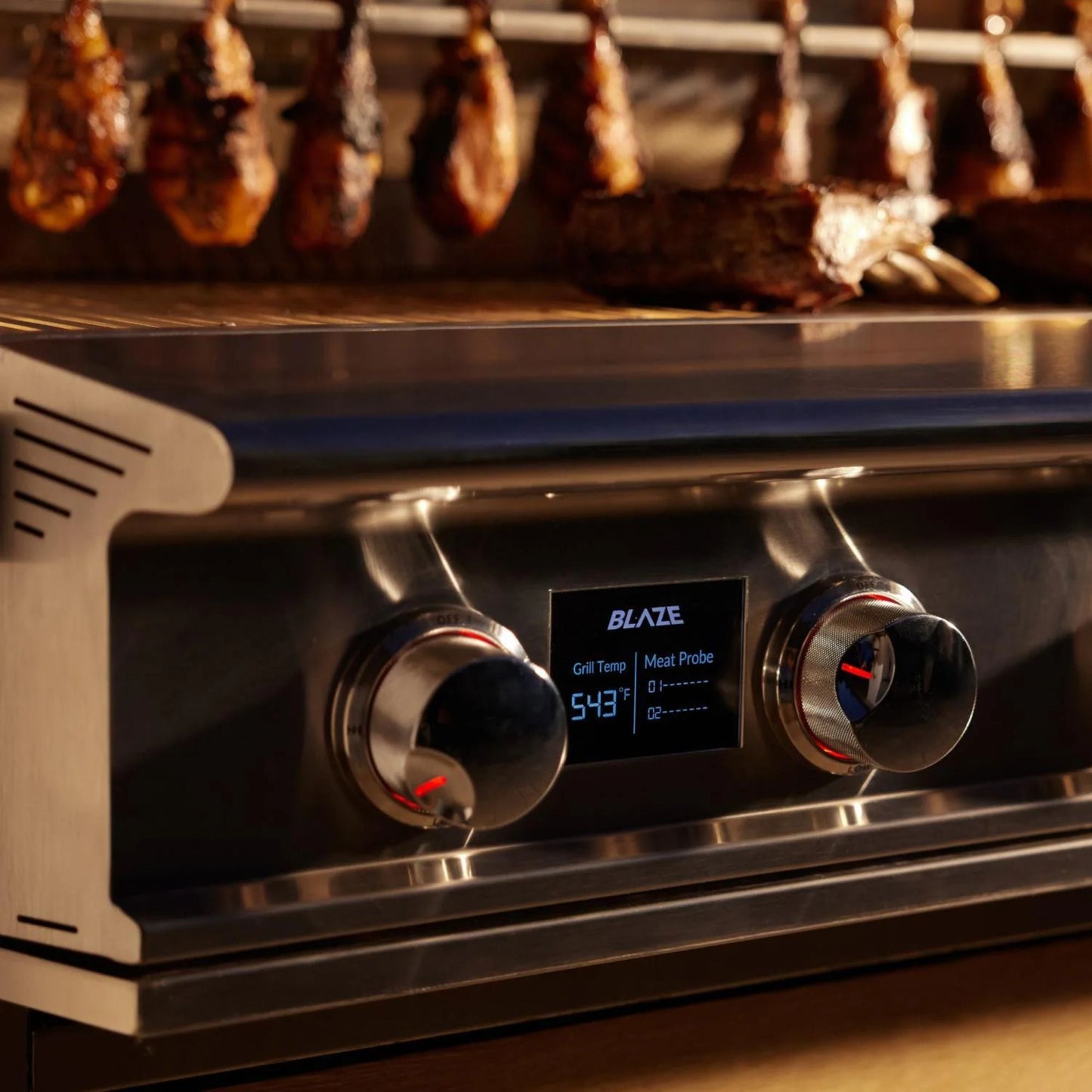 GRILLDEN™ blaze lte pro 40 inch 5 burner built in gas grill w digital temperature screen rear infrared burner