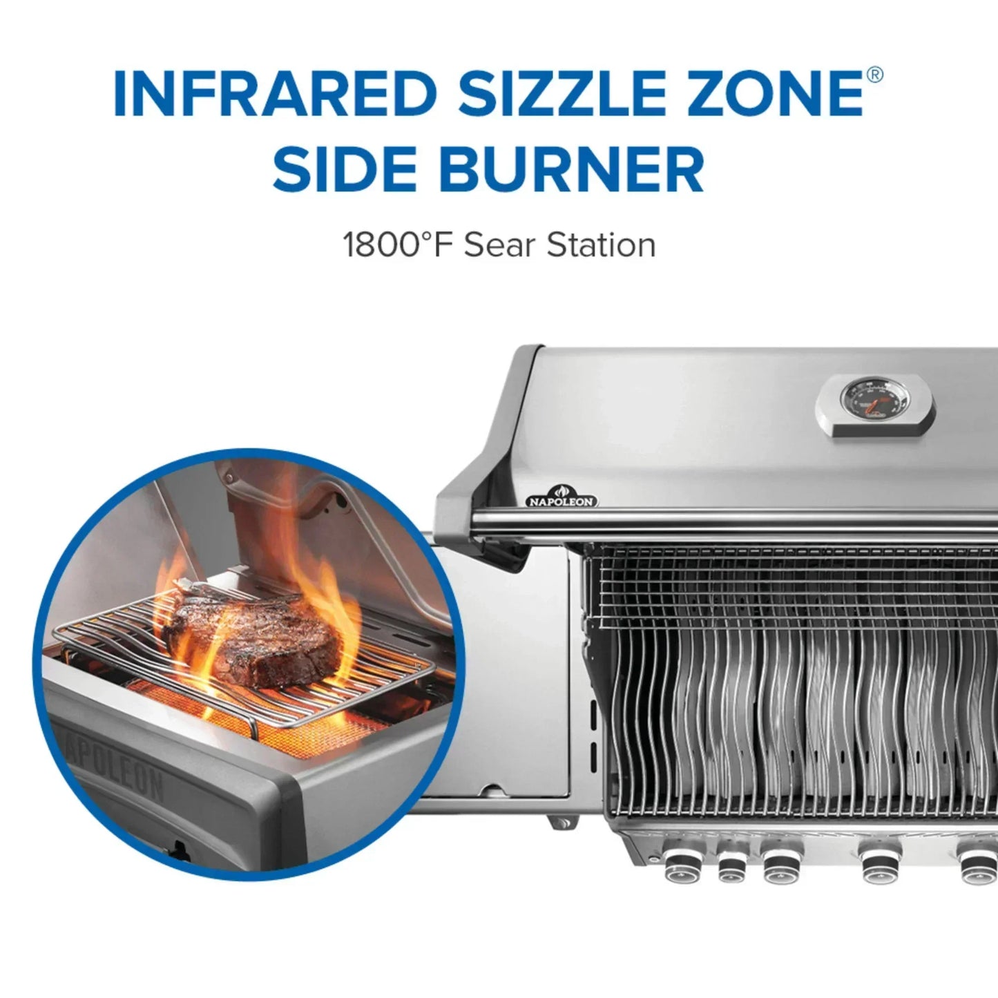 GRILLDEN™ napoleon rogue pro 625 sib freestanding gas grill w infrared side burner