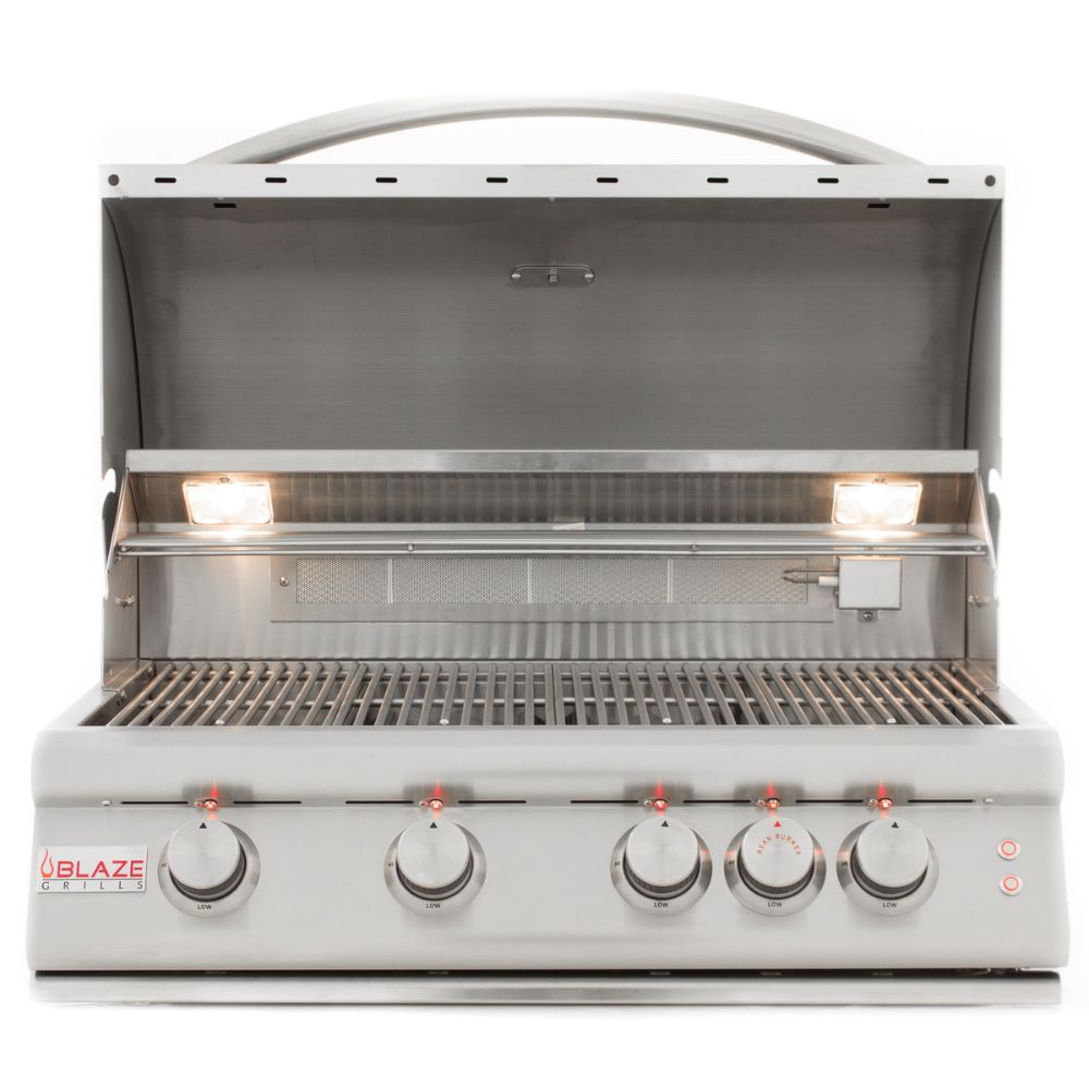 GRILLDEN™ blaze 32 inch 4 burner lte gas grill with rear burner lighting system