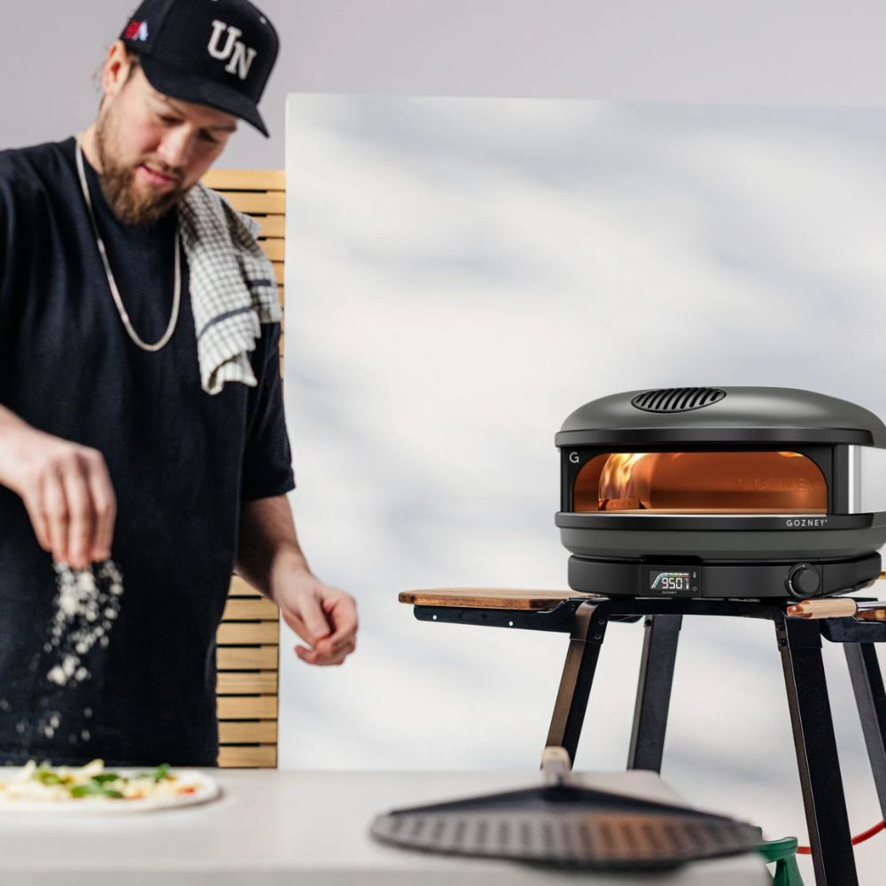 GRILLDEN™ gozney off black arc xl outdoor propane gas freestanding pizza oven with cover a free apron