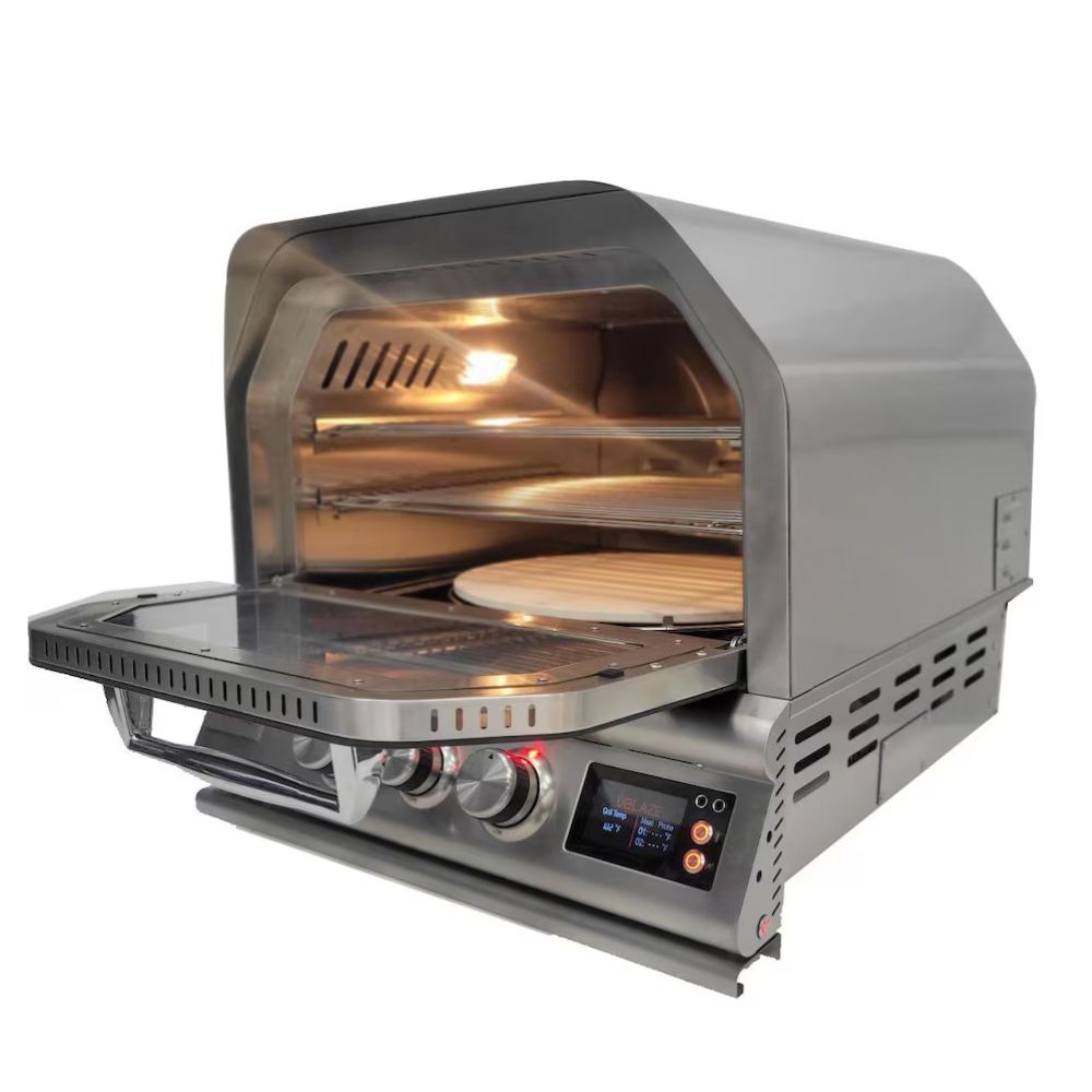 GRILLDEN™ blaze blz 26 pzovn lp 26 inch freestanding outdoor pizza oven with rotisserie cart