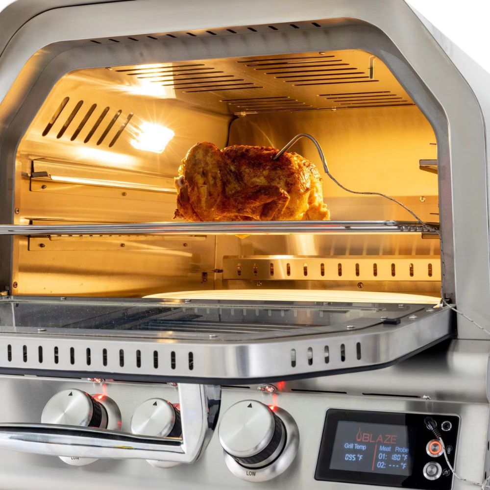 GRILLDEN™ blaze blz 26 pzovn lp 26 inch freestanding outdoor pizza oven with rotisserie cart