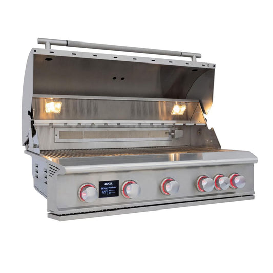 GRILLDEN™ blaze lte pro 40 inch 5 burner built in gas grill w digital temperature screen rear infrared burner