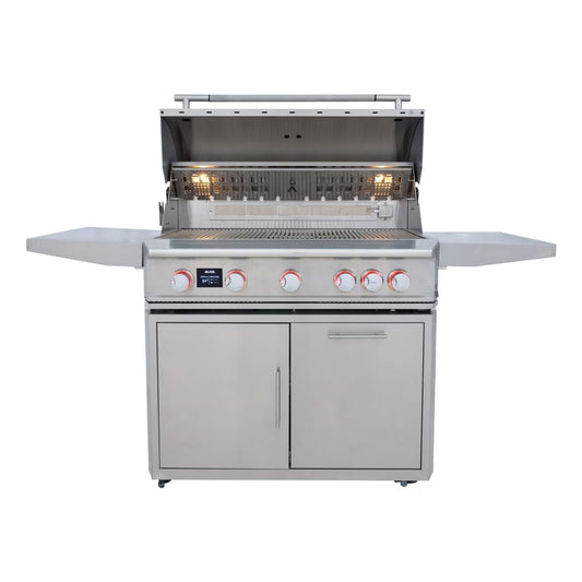 GRILLDEN™ blaze lte pro 40 inch 5 burner freestanding gas grill w digital temperature screen rear infrared burner