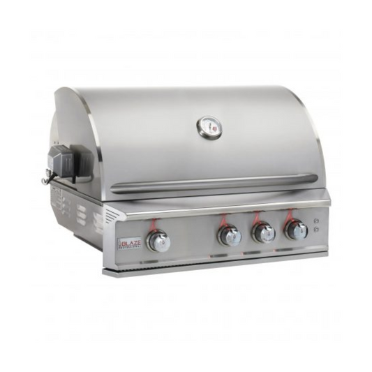 GRILLDEN™ blaze professional lux 34 inch 3 burner built in gas grill with rear infrared burner
