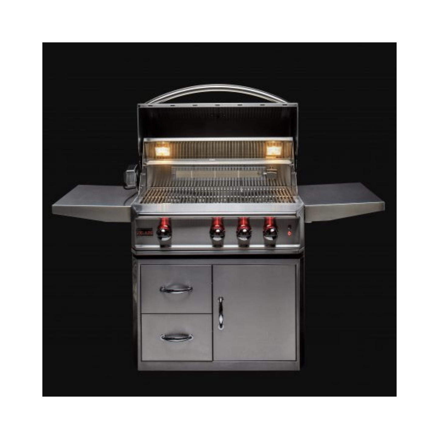 GRILLDEN™ blaze professional lux 34 inch 3 burner built in gas grill with rear infrared burner