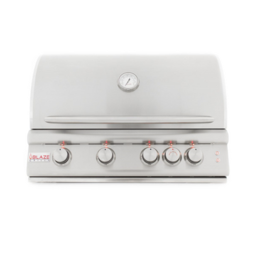 GRILLDEN™ blaze 32 inch 4 burner lte built in gas grill with rear burner and built in lighting system
