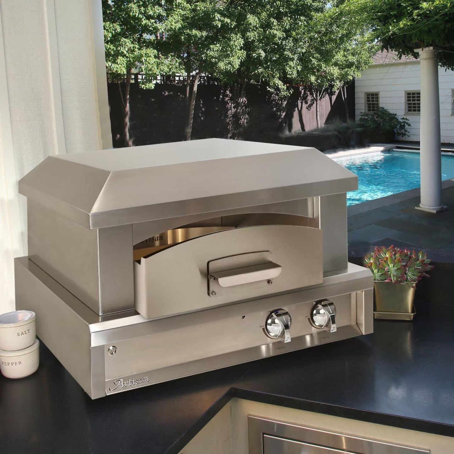 GRILLDEN™ artisan professional 29 inch countertop outdoor gas pizza oven