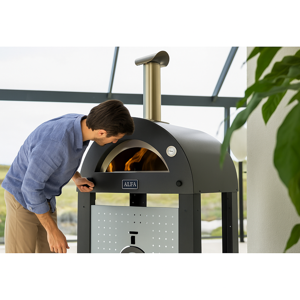 GRILLDEN™ alfa moderno anthracite grey 2 pizze freestanding gas oven