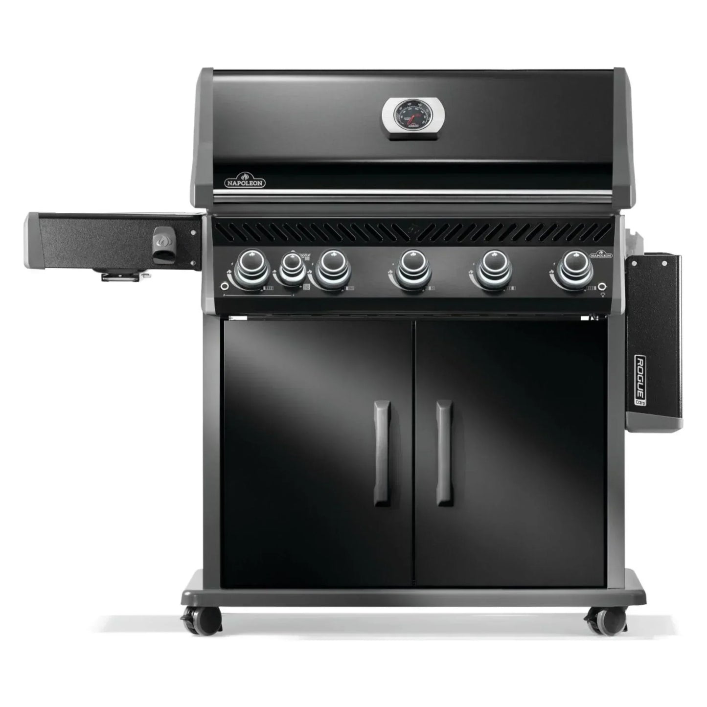 GRILLDEN™ napoleon rogue pro 625 sib black freestanding gas grill w infrared side burner