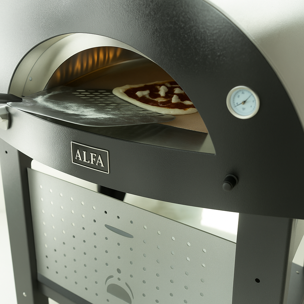 GRILLDEN™ alfa moderno anthracite grey 3 pizze freestanding gas pizza oven